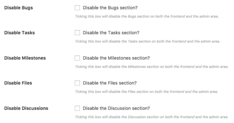 How to Disable Milestones, Tasks, Bugs and Files | UpStream