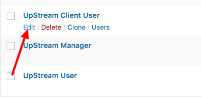 Editing the Client role in UpStream